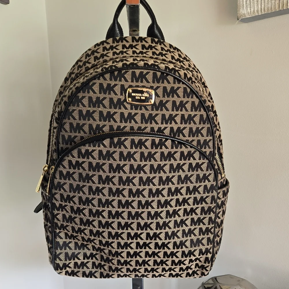 Michael Kors Jacquard Backpack Black/Tan